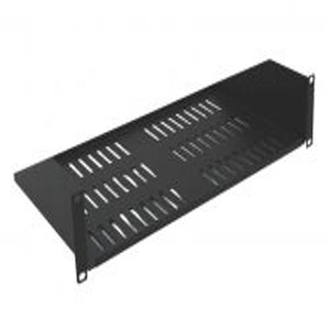 10 Inch Deep Vented Bottom Shelf Rack Single Sided 2U (1-Pack)