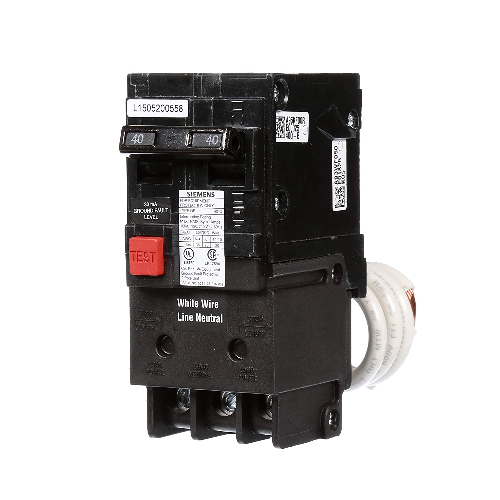 Siemens QE240 2 Pole 40 Amp 120/240 VAC 10 kA GFEP 30mA Plug In Circuit Breaker
