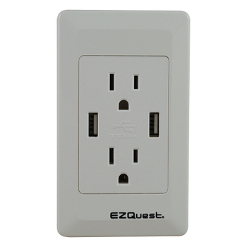 Plug n' Charge North American Style Wall Socket 2 USB Ports/2 US Outlets X73692