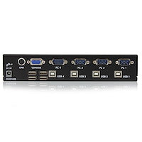 4 Port Professional VGA USB Device Between All Connected Computers KVM Switch with Hub