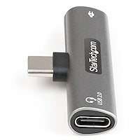 USB C Audio & Charge Adapter Headset Port and 60W USB Type-C Power Delivery Pass