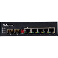 6 Port Gigabit Ethernet Switch 4 PoE RJ45 +2 SFP Slots 30W PoE+ 48VDC Power Over Ethernet LAN Switch
