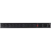 1U Horizontal 19" Rackmount PDU 10 Outlet Rack Mount Power Strip 125V/16 Amp Black