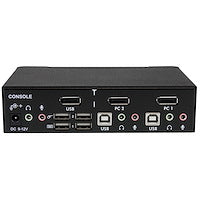 2 Port Professional USB DisplayPort KVM Switch with Audio