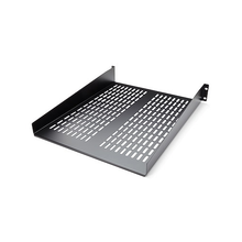 2U Vented Server Rack Universal Mount Shelf 22" Deep Cantilever Tray Steel Holds Upto 50lbs For 19" Network Equipment Rack Black