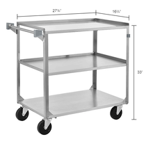 Steel Utility Cart 500 Lb Capacity 27-5/8"L X 16-3/4"W X 32"H 800276