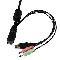 2 Port USB HDMI Cable KVM Switch with Audio and Remote Switch USB Powered