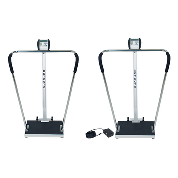 Digital Bariatric Waist-High Stand-On Scale Stainless Steel Handrails With Padded Grips