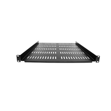 1U Universal Vented Server Rack Shelf Rackmount Cantilever 20" Deep Tray Holds Upto 55lb/25kg for 19" Network Equipment Rack Steel Black