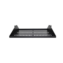 2U Vented Server Rack Shelf Center Mounted Universal Rackmount Cantilever 14" Deep Tray For 19" Network Equipment Rack Steel Black