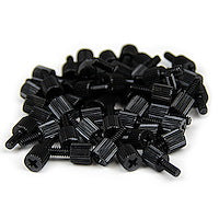 5/16" Long Black Metal Computer Case Add #6-32 Thumbscrew Knurled Thumb / Phillips (Pack of 50)