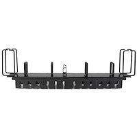 2U 19" Horizontal Cable Management Panel Front and Rear Mount Black