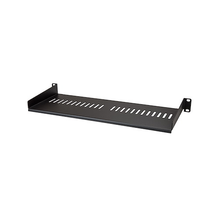 1U Server Rack 7" Deep Shelf Universal Vented Rack Mount Cantilever Tray Steel For 19" Network Equipment Rack Black