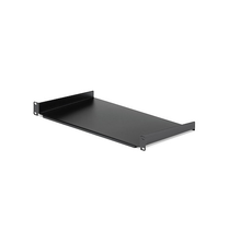 1U Fixed Server Rack Mount Shelf 10" Deep Steel Universal Cantilever Tray Holds Upto 44.2lbs For 19" AV/ Network Equipment Rack Black