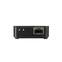 USB 2.0 to Fiber Optic Converter Fiber-to-the-desk connectivity (FTTD) enhances security Open SFP slot