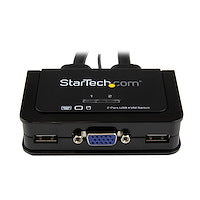 2 Port USB VGA Cable KVM Switch USB Powered with Remote Switch