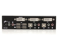 2 Port DVI USB KVM Switch with Audio and USB 2.0 Hub Between Two Multimedia Computers