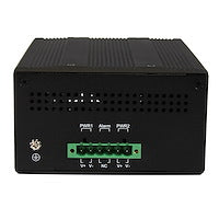 6 Port Unmanaged Industrial Gigabit Ethernet Switch w/ 4 PoE+ Ports and Voltage Regulation Wide-Range 20-57V DIN Rail