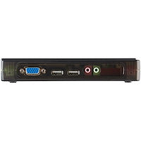 4 Port Black USB KVM Switch Computers With This Complete Kit with Cables and Audio