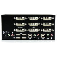 2 Port Triple Monitor DVI USB KVM Switch with Audio & USB 2.0 Hub