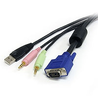 10 ft 4"1 USB VGA KVM Cable with Audio and Microphone all in One Cable