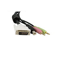 15ft 4" 1 USB Dual Link DVI-D KVM Switch Cable w/ Audio & Microphone