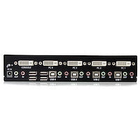 4 Port DVI Display Between Four Multimedia Computers USB KVM Switch with Audio and USB 2.0 Hub