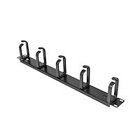 1U 19" Metal Rackmount Cable Management Panel Horizontal Steel Black