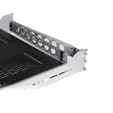 2U 19” Vented Sliding Server Rack Tray Shelf 24" Deep Holds Upto 50.1 lbs With Cable Management Arm Steel Black