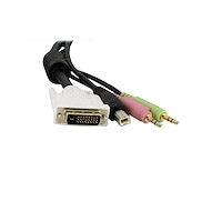 10ft 4" 1 USB Dual Link DVI-D KVM Switch Cable w/ Audio & Microphone