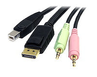 6ft 4" 1 USB DisplayPort KVM Switch Cable w/ Audio & Microphone