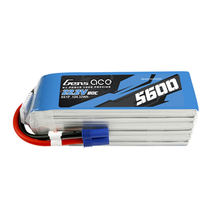 Gens Ace 5600mAh 6S1P 22.2V 80C Lipo Battery Pack With EC5 Plug