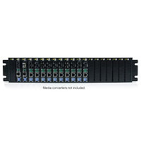 2U 20-slot Rack Media Converter Chassis with AC/DC power for ET Series 2 Fiber Media Converter