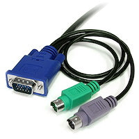3" 1 Ultra Thin PS/2 Keyboard and Mouse Set Using a Single KVM Cable (6FT)