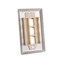 3-Port Stainless Steel Wall Plate 304-J2654/3P/S (Pack of 10)