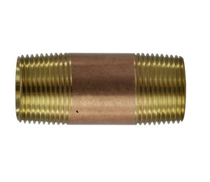 1" X 5" Red Brass Nipple Fittings 40107