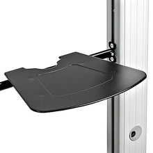 Height Adjustable TV Mount Mobile Display Cart w Equipment Shelves Rolling TV Cart on Wheels
