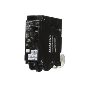 Siemens QE130 1 Pole 30 Amp 120 VAC 10 kA GFEP 30mA Plug In Circuit Breaker