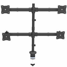 Desk Mount Quad Monitor Arm Ergonomic VESA 4 Monitor Mount 2x2 up to 27 Articulating & Height Adjustable Pole Mount