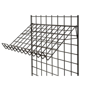 22-1/2"L X 14"W Sloping Shelf With Lip - 1/8" Dia. Wire For Grid Panels Econoco BLK/SL22 (Pack of 6)