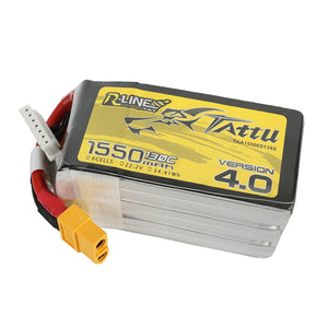 Tattu R-line Version 4.0 1550mAh 6S1P 22.2V 6S1P 130C Lipo Battery Pack With XT60 plug
