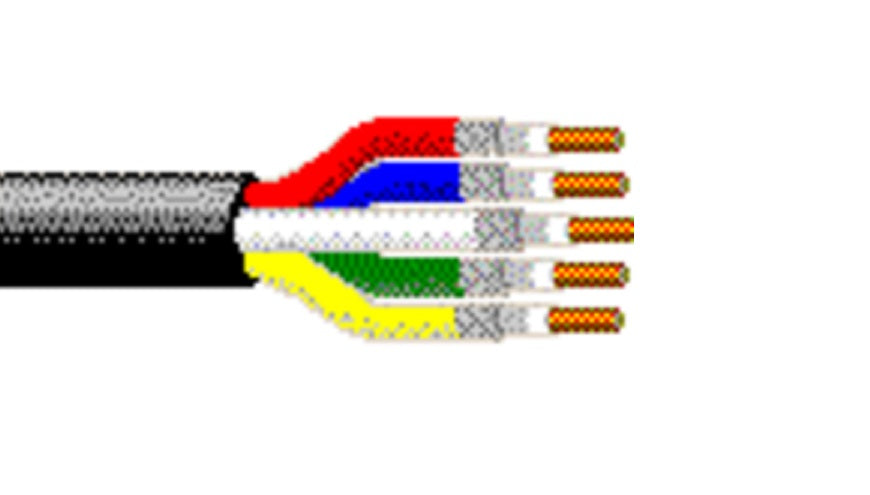 Belden 7790A 23 AWG 6 Coax Sub-miniature Solid Bare Copper Duofoil CMR Video FLEX Snake Cable