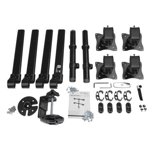 Desk Mount Quad Monitor Arm Ergonomic VESA 4 Monitor Mount 2x2 up to 27 Articulating & Height Adjustable Pole Mount