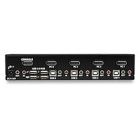 4 Port DisplayPort KVM Switch 4K 60Hz Single Display Dual Port UHD DP 1.2 USB KVM Switch with Integrated USB 2.0 Hub & Audio