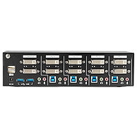 4 Port Dual Monitor DVI KVM Switch Dual Screen Display Compact USB KVM Switch with Integrated USB 3.0 Hub & Audio