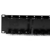 2U Double-Sided Horizontal Cable Management Panel with Finger Duct & D-Ring Hooks