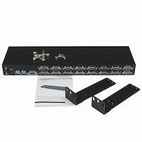 16-port KVM Module for Rack-mount LCD Consoles Mounting Brackets Black