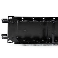 2U Double-Sided Horizontal / Vertical Cable Management Panel with Finger Duct & D-Ring Hooks Black