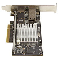 1-Port 10G SFP+ Fiber Optic Network Card with Installed Multimode SFP+ Transceiver (up to 330 m range) Intel Chip