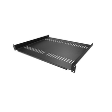 1U Server Rack Shelf Universal Vented Rack Mount Cantilever Tray 16" Deep Shelf Heavy Duty Steel For 19" Network Equipment Rack Black
